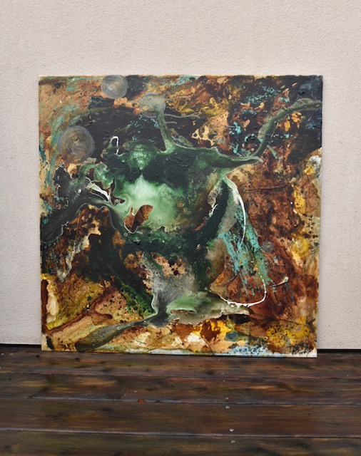 unika maleri 80 x 80 cm Tittle: The way of life - Købes hos Galleri Valdemar I Sæby
