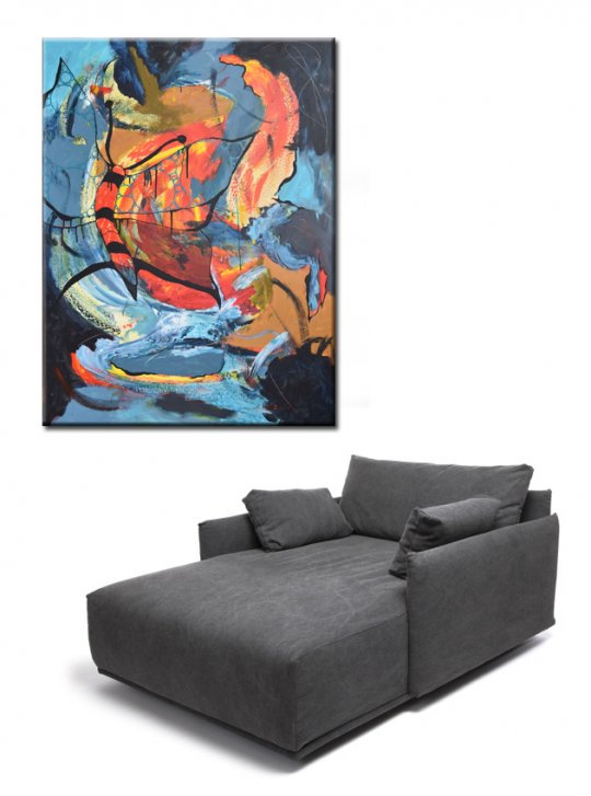 Maleri str. 90x120 cm no. 54 - Butterfly in the air 