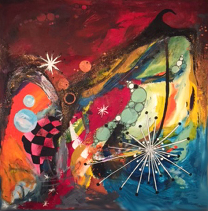 2 stk Unika maleri - 80 x 80 cm